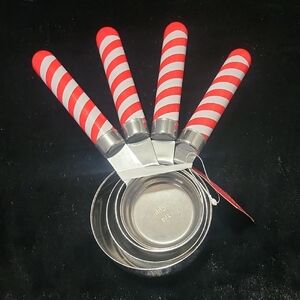 Wondershop Red and White Striped Measuring Cups 4 Piece Set - NWT